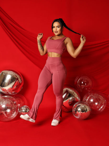 Conjunto de calça Feminino Fitness Flare