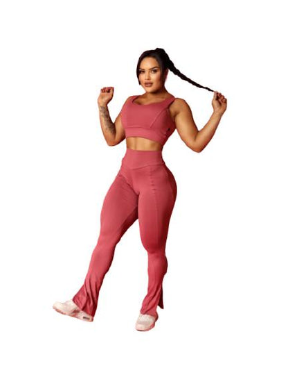 Conjunto de calça Feminino Fitness Flare